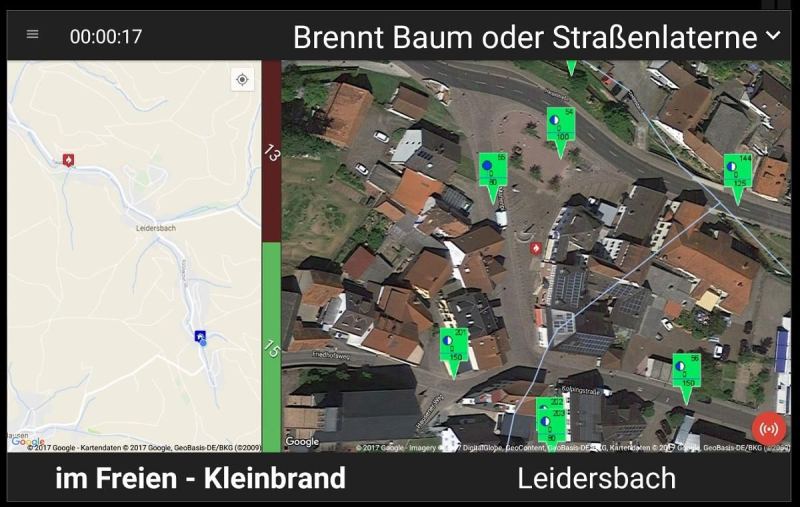 Einsatzkarte auf dem Tablet